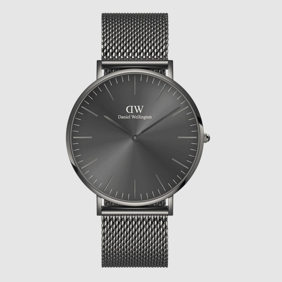 Đồng Hồ Dw Daniel Wallington Classic Mesh Graphite Nam Xám Đen